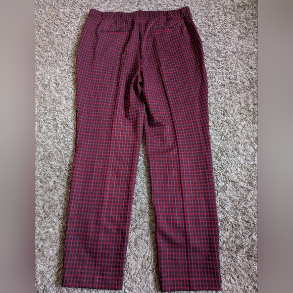 NWT J.Jill Black/Red Checkered Ponte Slim Leg 30" Pants Women's M - Picture 7 of 7